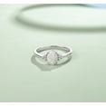 thumbnail image 4 of cacestone jewelers Created Opal Rings for Women Sterling Silver 4-prong Halo White Opal Cubic Zirconia Engagement Wedding Ring Fine Jewelry for Women Size 7, 4 of 4