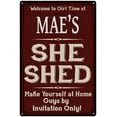 thumbnail image 1 of MAE'S She Shed Red Sign Lady Cave 8 x 12 High Gloss Metal 208120088296, 1 of 1