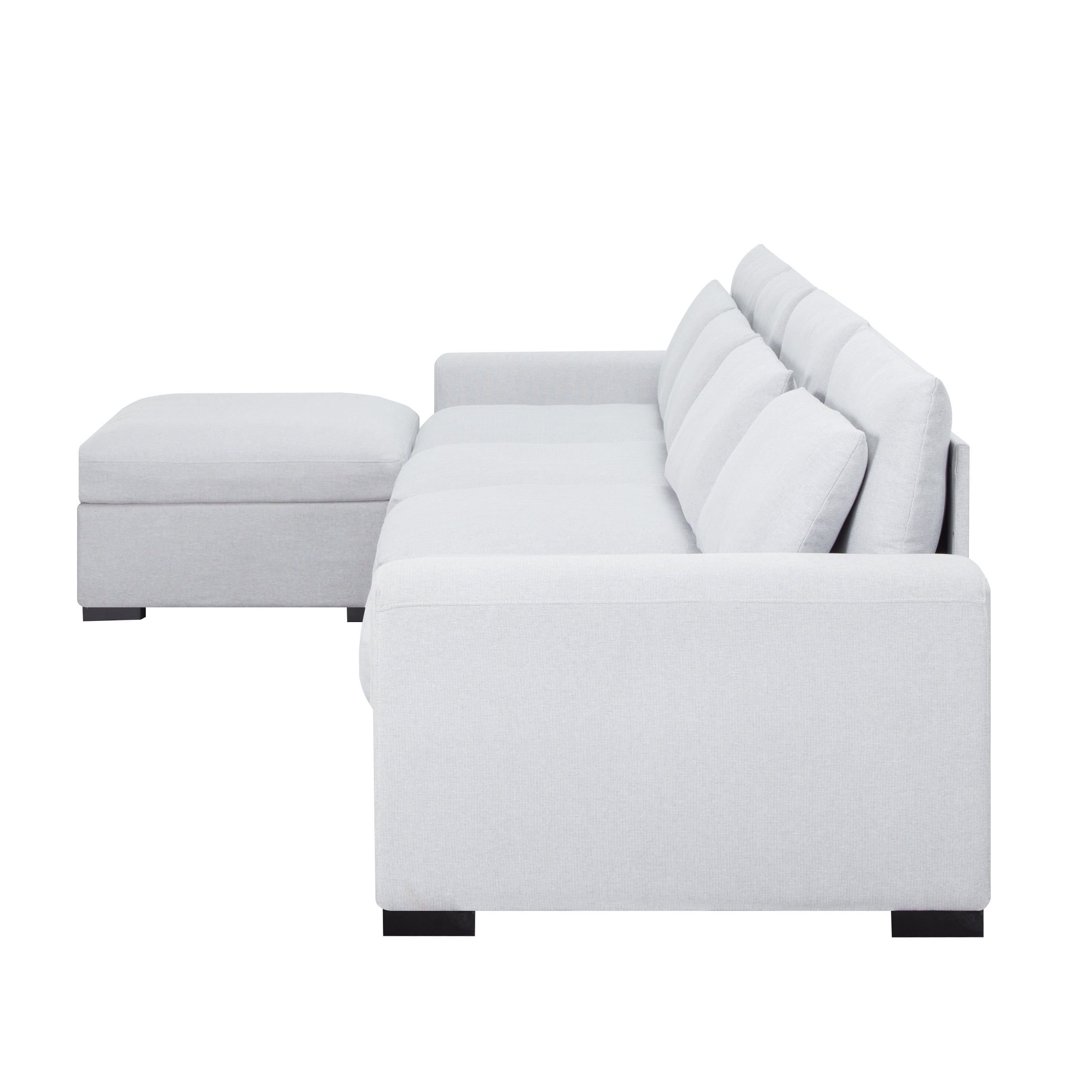 Gewnee Modern Modular Sectional Sofa Set with Ottoman, High-Density Foam, Removable Cushions, Solid Wood and Metal Frame, Suitable for Home/Office Use