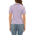 thumbnail image 3 of Allegra K Women's Peter Pan Collar Semi Sheer Tops Button Front Floral Shirt, 3 of 5