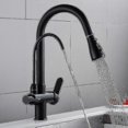 thumbnail image 3 of 3 Way Modern Matt Black Chrome Drinking Brass Mixer Tap Filter Black Pull Out Kitchen Sink Faucets, 3 of 5