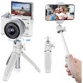 thumbnail image 1 of IBAOLE Extension Pole Tripod, Mini Selfie Stick Tripod Stand Handle Grip for iPhone 11 Pro Max Samsung OnePlus Google Smartphone Canon G7X Mark III Sony RX100 VII A6400 Cameras Vlogging (White) White, 1 of 8