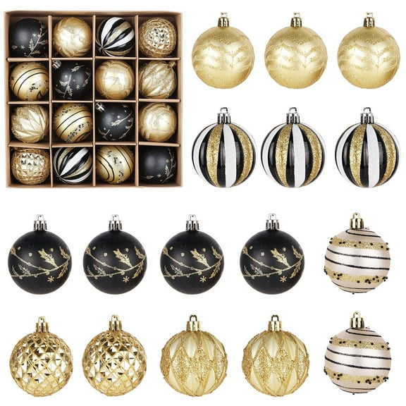 Fall Ornaments for Christmas Trees, 16ct Bronze Copper Brown Gold Shatterproof Fall Christmas Tree Decorations, 2.36 Inches Luxury Hanging Ball Ornaments for Thanksgiving Autumn Harvest