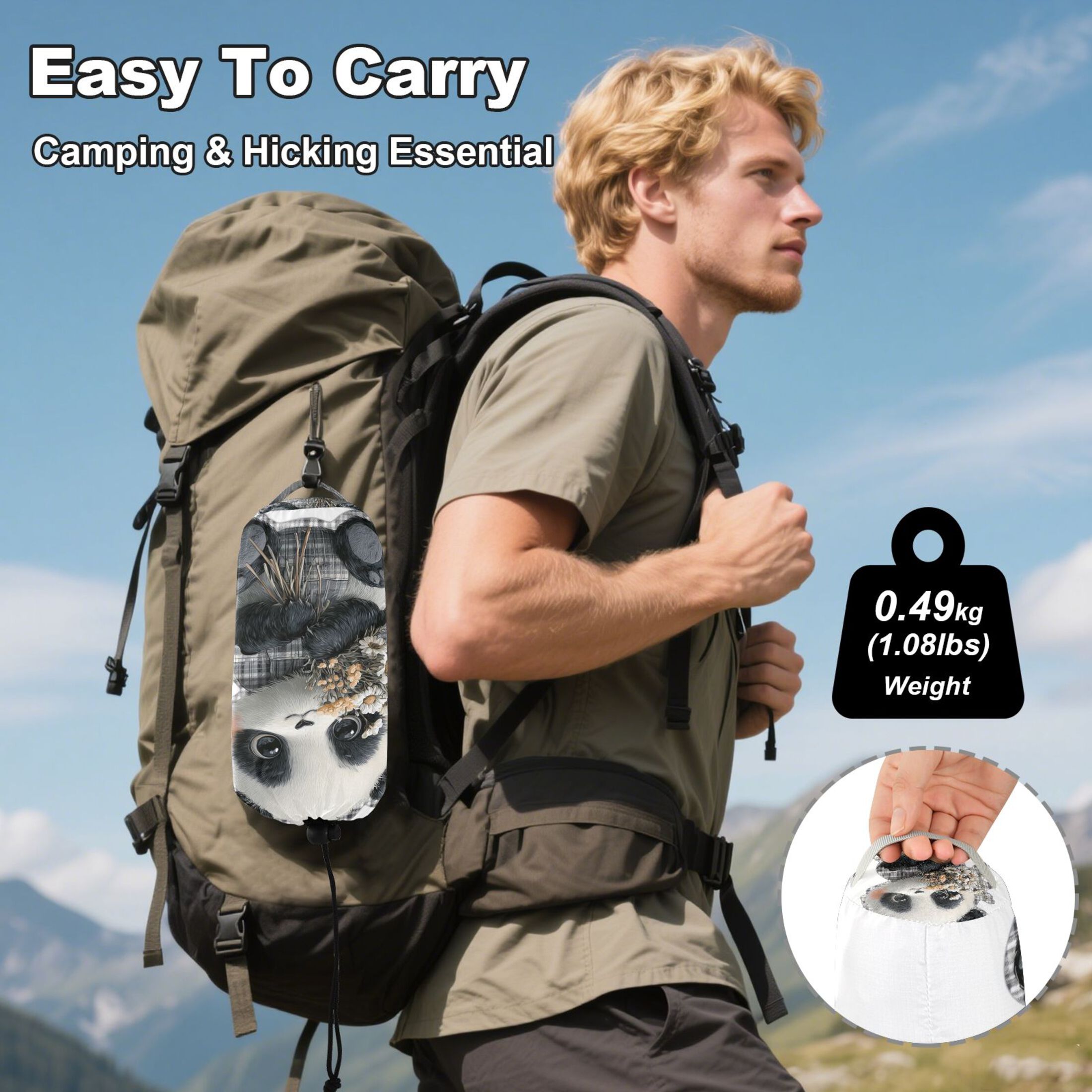 Hammock Camping Hammock Nylon Portable Hammock Travel Camping Hammock Cute Panda