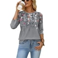 thumbnail image 4 of WIHOLL 3/4 Length Sleeve Crew Neck Button Fashion Clothing Dressy Casual Business Work Tops Summer Fall Outfits, 4 of 11