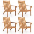 thumbnail image 1 of Costway 4 PCS Patio Adirondack Chair with Inclined Seat High Backrest for Porch Backyard, 1 of 9