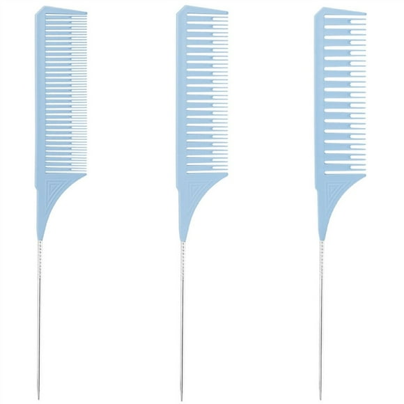 3-Pack Professional Highlighting Combs for Salon-Perfect Styling - Rat Tail Design for Men & Women
