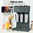 thumbnail image 2 of VEVOR Milkshake Maker, 375W x 3 Electric Milkshake Machine, Triple Heads Drink Mixer Blender Machine, 3-Speed Milkshake Mixer with 3 x 820 ml Stainless Steel Cups, for Commercial and Home, 2 of 9