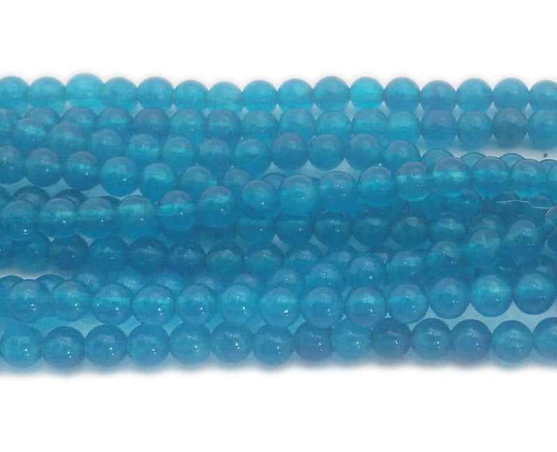 Round Genuine Aquamarine Blue Natural Gemstone Beads For Jewelry Making 4mm-14mm 