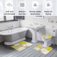 thumbnail image 5 of Yellow Bath Mat 3 Piece Bathroom Rug Set, Modern Geometric Grey Oil Painting Abstract Non Slip Bath Rug Contour Mat and Toilet Lid Cover, Absorbent Shower Mats Soft Bath Rugs and Mats Sets, 5 of 8
