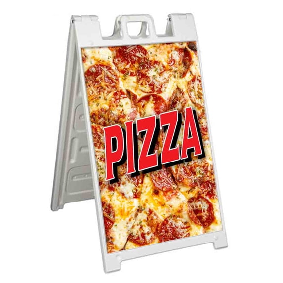 Pizza (24" X 36") Standard A-Frame Signicade, Includes Decal Applied To Stand