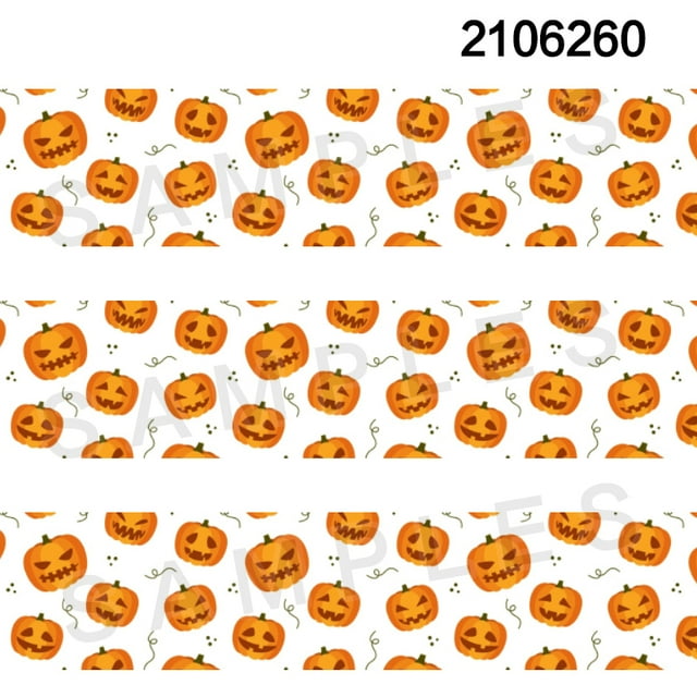 50 Yards Halloween Pumpkin Pattern Printed Grosgrain satin Ribbon Hair Accessories Jiayi
