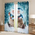 thumbnail image 2 of jejeloiu Santa Claus Black Out Curtains,Christmas Theme Gifts Curtains Pack of 2 (42x63 Each),Snowflake Xmas Tree Bedroom Curtains For Teens,Microfiber Bedroom Decor, 2 of 6