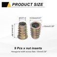 thumbnail image 2 of 9 Pcs Threaded Inserts for Wood, Zinc Alloy M10 Thread Inserts Nuts 22.5mm Length, 2 of 6