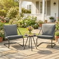 thumbnail image 2 of Outsunny Outdoor Bistro Set with C Spring Chairs and Cushions, Light Grey, 2 of 10