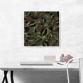 thumbnail image 2 of ARTCANVAS Army Green Brown Black Camo Camouflage Lips Kiss Pattern Canvas Art Print - Size: 18" x 18" (0.75" Deep), 2 of 9