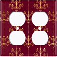 thumbnail image 3 of Metal Light Switch Plate Cover Elegant Burgundy Chandelier Damask DAM079, 3 of 13