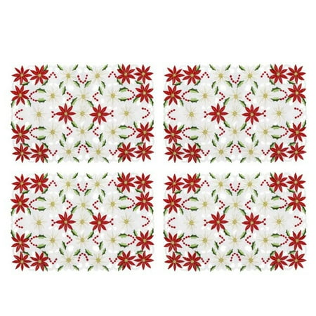

Mosey Dining Mat Exquisite Workmanship Christmas Themed Thickened Table Cover Stain Resistant Excellent for Living Room