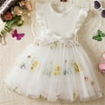 thumbnail image 2 of Miluxas Toddler Baby Girl Tulle Dress Summer Sleeveless Embroidery Sequin Princess Birthday Party Tutu Dress White 2 Years, 2 of 9