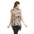 thumbnail image 5 of Made by Johnny Women's Lightweight Sleeveless Tie Dye Open Front Drape Cardigan XL BROWN, 5 of 6