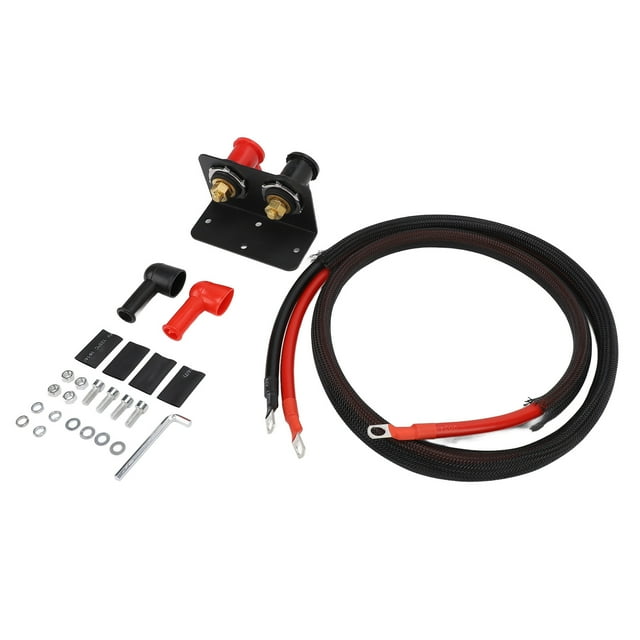 Kit De Reubicación Remota De Batería, Arranque Por Puente, Poste De Salto De Batería Con Perno De 3/8 Pulgadas, Cable De Calibre 4, Montaje Resistente, Fácil Acceso Para Coche,