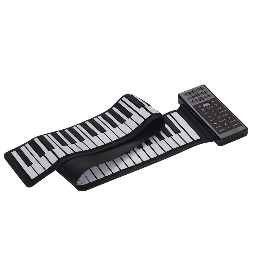 Portable Electric 88 Keys Roll Up Piano Multifunction Digital Piano  Keyboard Built-in Speaker Rechargeable Lithium Battery Reverberation BT  Function 