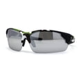 thumbnail image 1 of Mens Xloop Hunters Camo Half Rim Plastic Sunglasses Brown Green Silver Mirror, 1 of 4