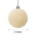 thumbnail image 3 of erdimoy Single‑Sold Flocked Christmas Ball Ornament, 3.14 Inch Solid‑Color Velvet Bauble, Individually Sold Xmas Tree Hanging Decoration, 3 of 6