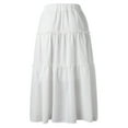 thumbnail image 7 of Topvent Women’s Boho Maxi Skirt - Elastic High Waist Ruffle A-Line Swing Long Skirt White M, 7 of 7