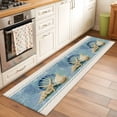 thumbnail image 3 of Summer Ocean Seashell Washable Runner Rugs 2'x6', Blue Sea Shell Starfish Coral Bubble Linen Low Pile Throw Entryway Rug Non-Slip Sturdy Edge Binding Carpet for Indoor Bedside Entrance Bedside, 3 of 9
