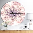 thumbnail image 3 of Designart 'Full Bloom Fractal Flower in Pink ' Modern wall clock, 3 of 3