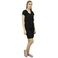 thumbnail image 2 of Bimba Womens Black Long Shirt Getting Ready Buttondown Night Sleepdress-22, 2 of 5