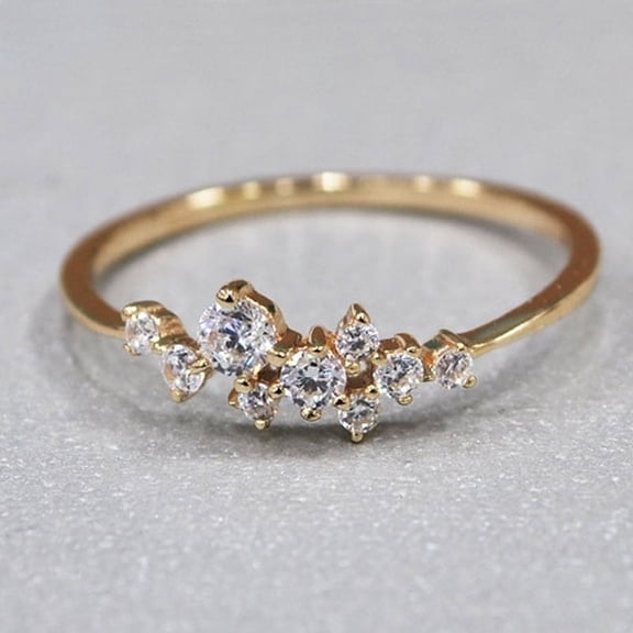 Women Fashion Heart White Sapphire Studded Eternity Wedding Ring