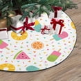 thumbnail image 3 of FMSHPON Summer Tropical Fruits Ice Cream Xmas Christmas Tree Skirt Stand Mat for Holiday Party Decoration Indoor Outdoor 36 inches, 3 of 3