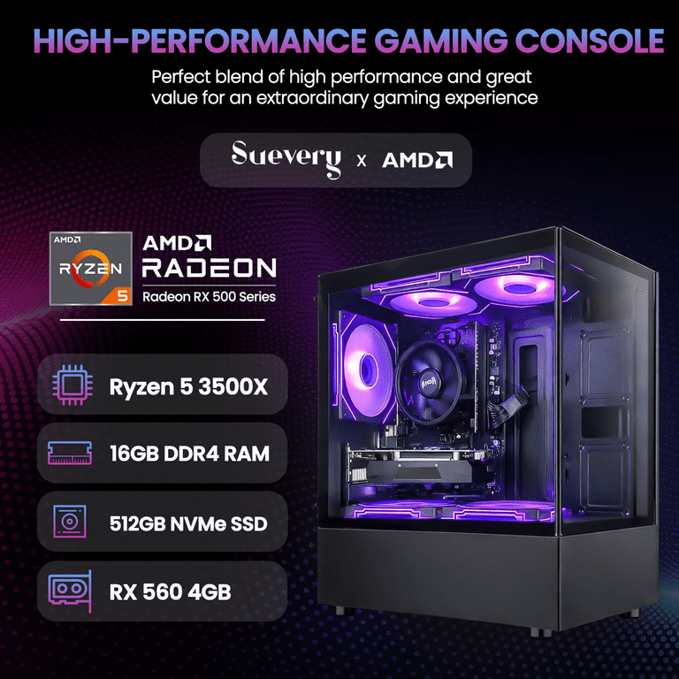 自作PC　RYZEN5 3500・16GB・128GB・RX550・WIN11 Gaming PC Desktop, AMD Ryzen 5 5500 6-Core, NVIDIA GeForce GTX