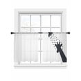 thumbnail image 2 of Giraffe Showering Sheer Curtains 54 Inches Length 2 Panels Set, Window Sheer Curtains for Living Room/Bedroom, Modern Abstract Art Funny Animals Light Filtering Rod Pocket Curtain 52''x54''x2, 2 of 8
