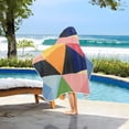 thumbnail image 3 of Yayeee Kids Hooded Towels Toddler Soft Absorbent Beach Bathing Wrap 50" x 23.5", Minimalist Triangles, 3 of 5