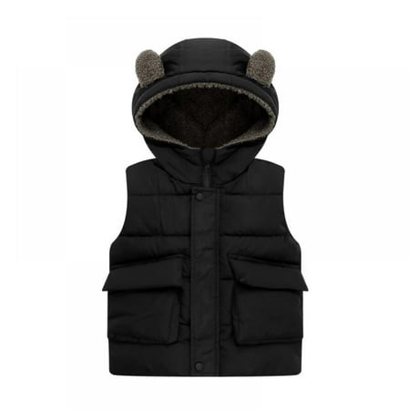 

1-6Years Baby Boys Girls Winter Vest Puffer Sleeveless Outfit Cute Soft Waistcoat Jackets Winter Zip Up Coat