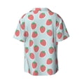 thumbnail image 4 of Goofa Hand Drawn Strawberry Printed Men's Casual Short-sleeved Shirt,Lightweight Breathable Button-down,Summer Casual men's top,Versatile Fashion shirt-, 4 of 7