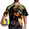 thumbnail image 4 of Retro Dog Men's Short Sleeve Casual Printed Button Down Beach Shirts - Summer Fashion Tops, 4 of 6