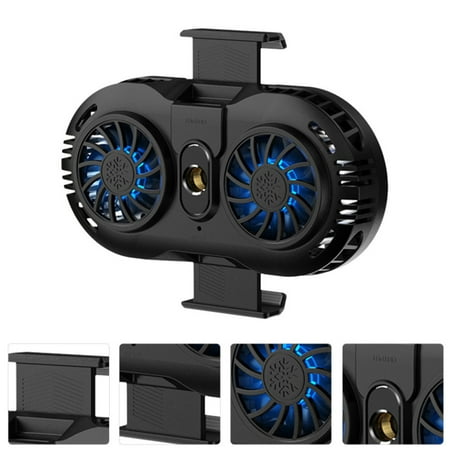 

Semi-Conductor Phone Cooler Cellphone Radiator Cooling Fan with RGB Lights for Live Video Streaming Mobile Gaming Car Driving Suitable for Cellphone from 4.5-7 Inches