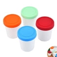 thumbnail image 4 of Inteprter 4pcs 8oz Recipiente de helado reutilizable Cubo de almacenamiento apilable Tina de helado ligera con tapa de silicona para helado Snack Mostrada Inteprter HA014235-00, 4 of 6