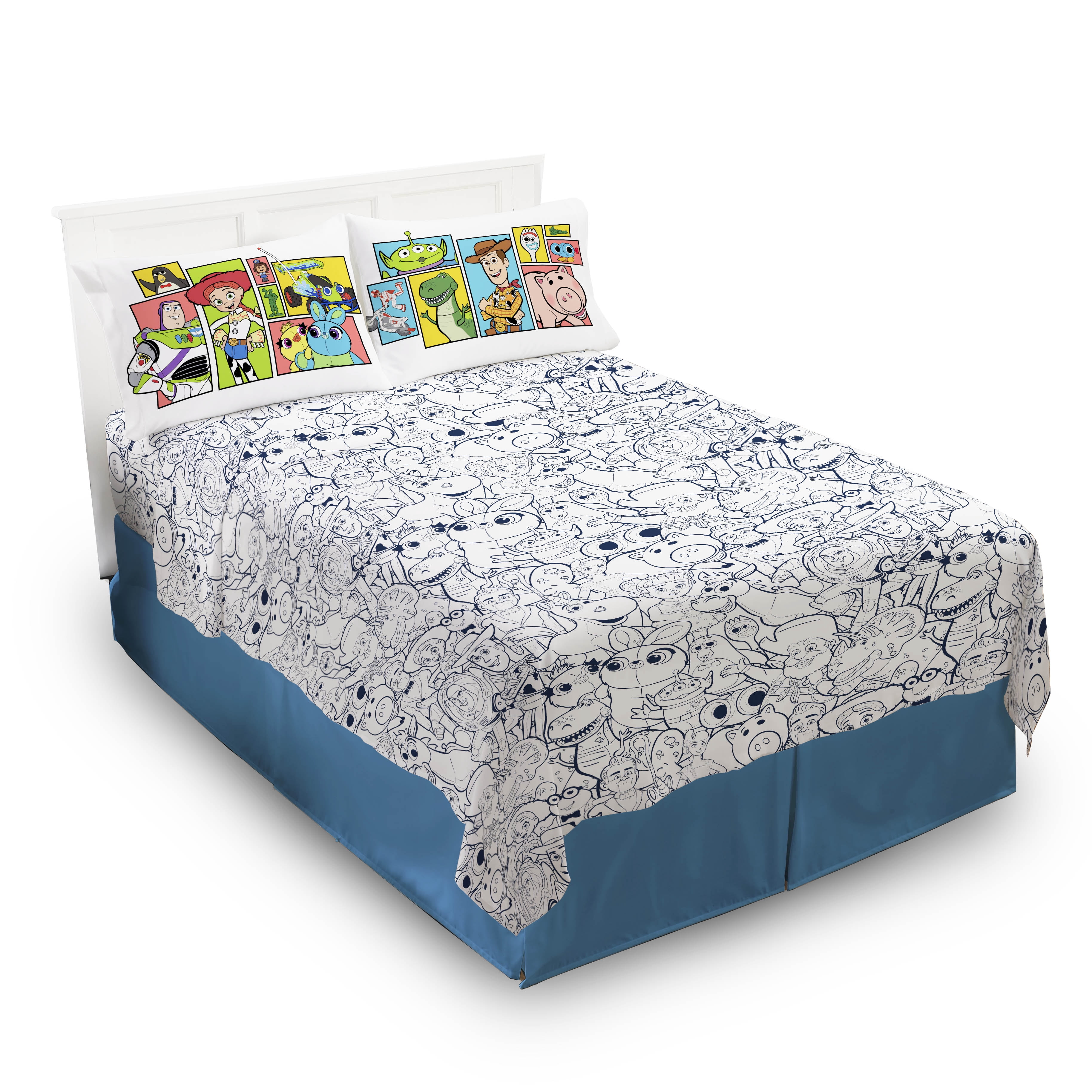 Toy Story You've Got a Friend 4-Piece Full Sheet Set, Polyester, White, Disney