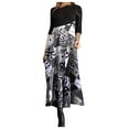 thumbnail image 2 of Utoimkio Women's Floral Print Long Sleeve Midi Dress Casual Loose Crewneck Long Dresses for Women with Pockets, 2 of 6