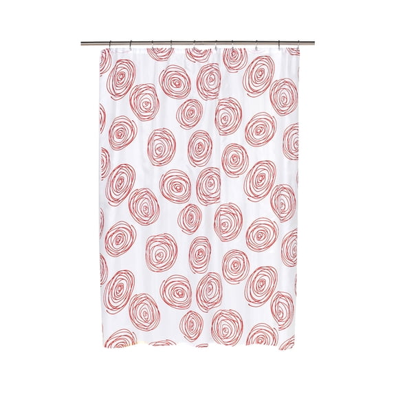 Carnation Home Fashions Lucerne Fabric Shower Curtain with Poly Taffeta Flocking