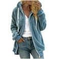 thumbnail image 1 of cllios Womens Winter Fuzzy Fleece Jacket Hooded Color Block Patchwork Cardigan Coats Oversized Fluffy Sherpa Outerwear with Pockets, 1 of 4