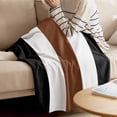 thumbnail image 4 of Throw Blanket for Couch Boho Stripe Soft Fleece Flannel Blankets Cozy Lightweight Blanket for Home Sofa Living Room Bohemian Brown Black White Bed Throws 40" x 50", 4 of 9