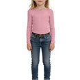 thumbnail image 6 of KAUOD Girls Long Sleeve Shirt Crew Neck Knit Stretchy Pullover Tops Teen Kids Plain School Casual T-Shirt Soft Clothes, 6 of 7