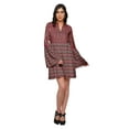 thumbnail image 2 of Moomaya Pleated Dress For Women Plus Size Mini Dress With Long Bell Sleeve, 2 of 6