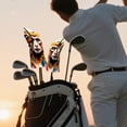 thumbnail image 5 of Golf Club Covers, Monkey While Premium PU Leather Driver Hybrid Putter Head Covers with Velvet Lining, Waterproof Golf Gifts for Men Women, 5 of 11